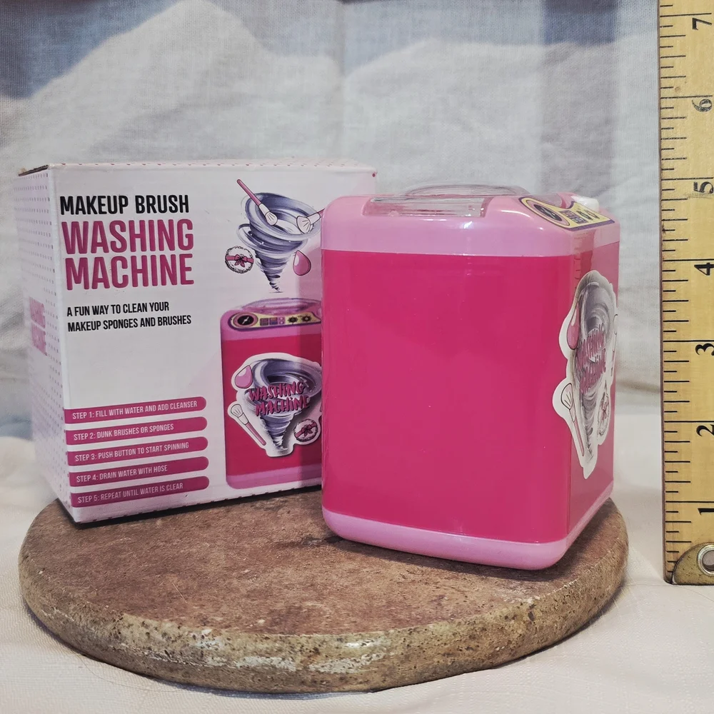 Mini Makeup Brush Washing Machine Battery Operated Electric Cleaner with Box Pin